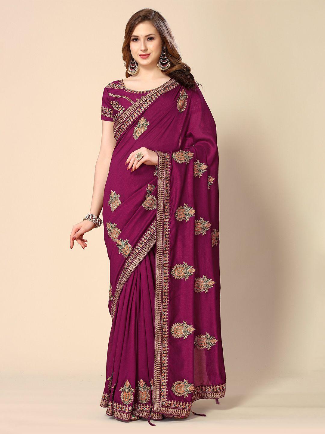 all about you ethnic motifs embroidered saree