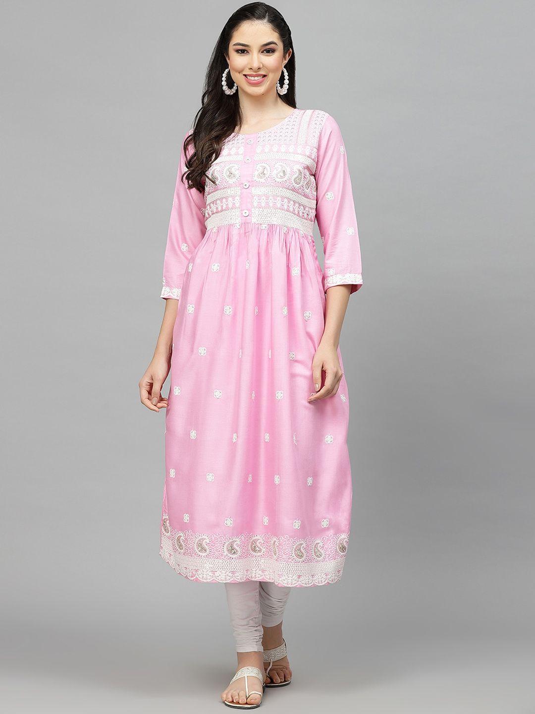 stylum ethnic motifs embroidered beads & stones anarkali kurta