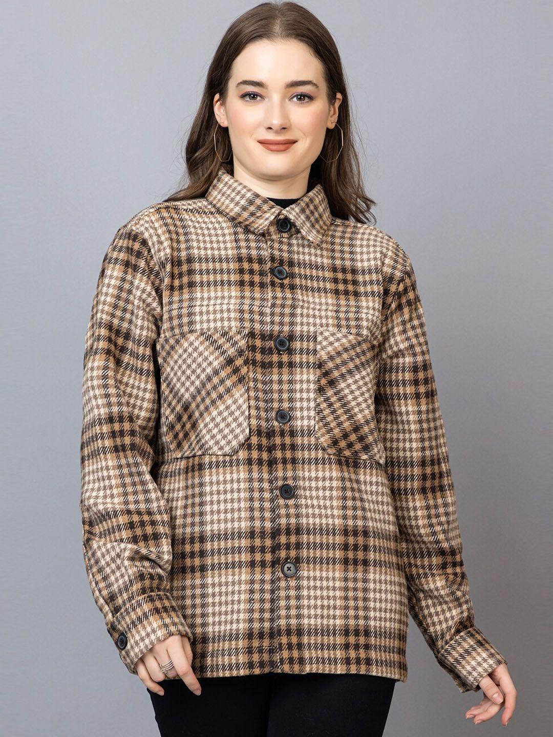 dlanxa checked spread collar woolen winter single breasted overcoat