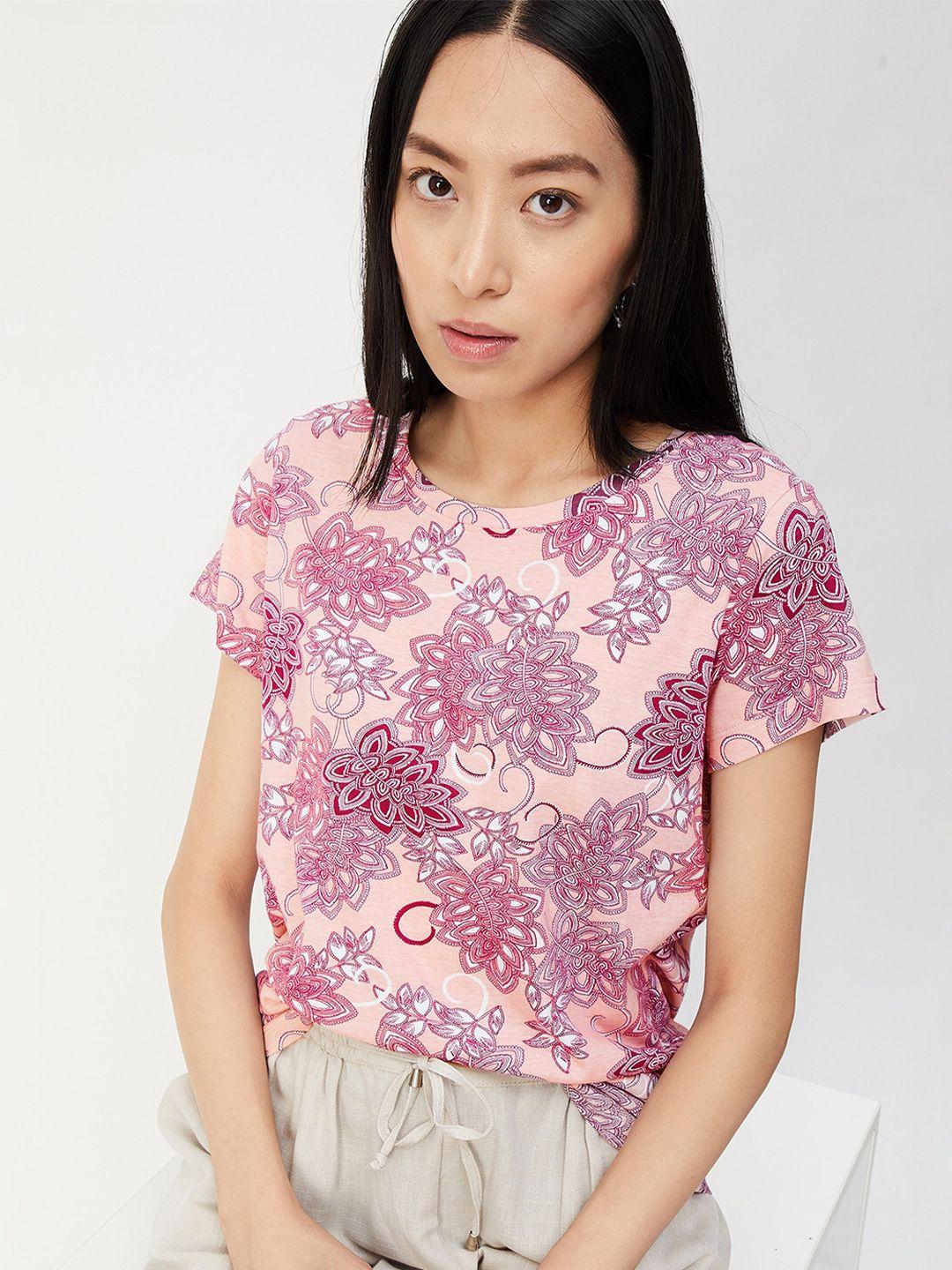 max floral printed pure cotton t-shirt