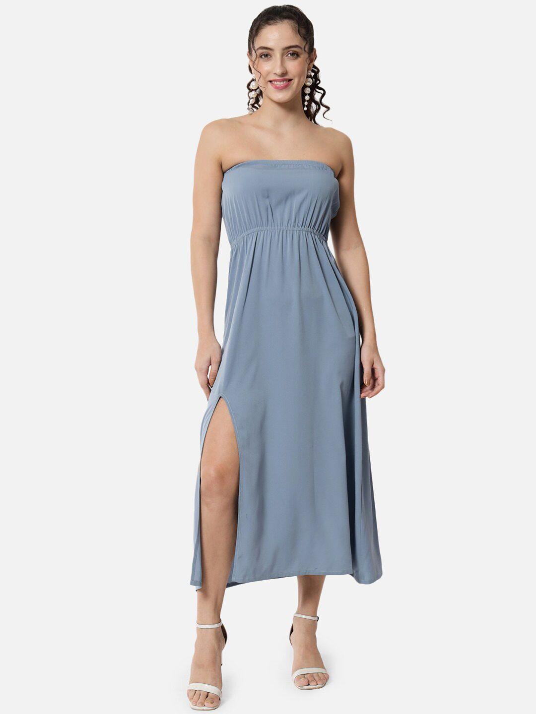 baesd off-shoulder cut-outs empire midi dress