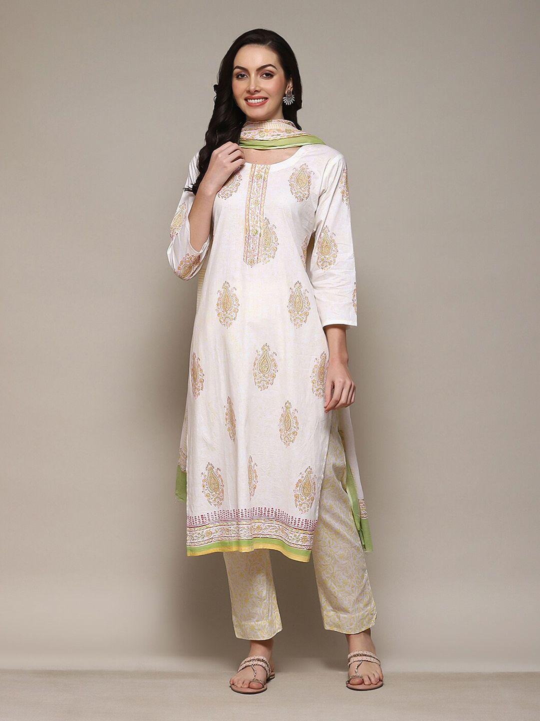 biba ethnic motifs printed unstitched dress material