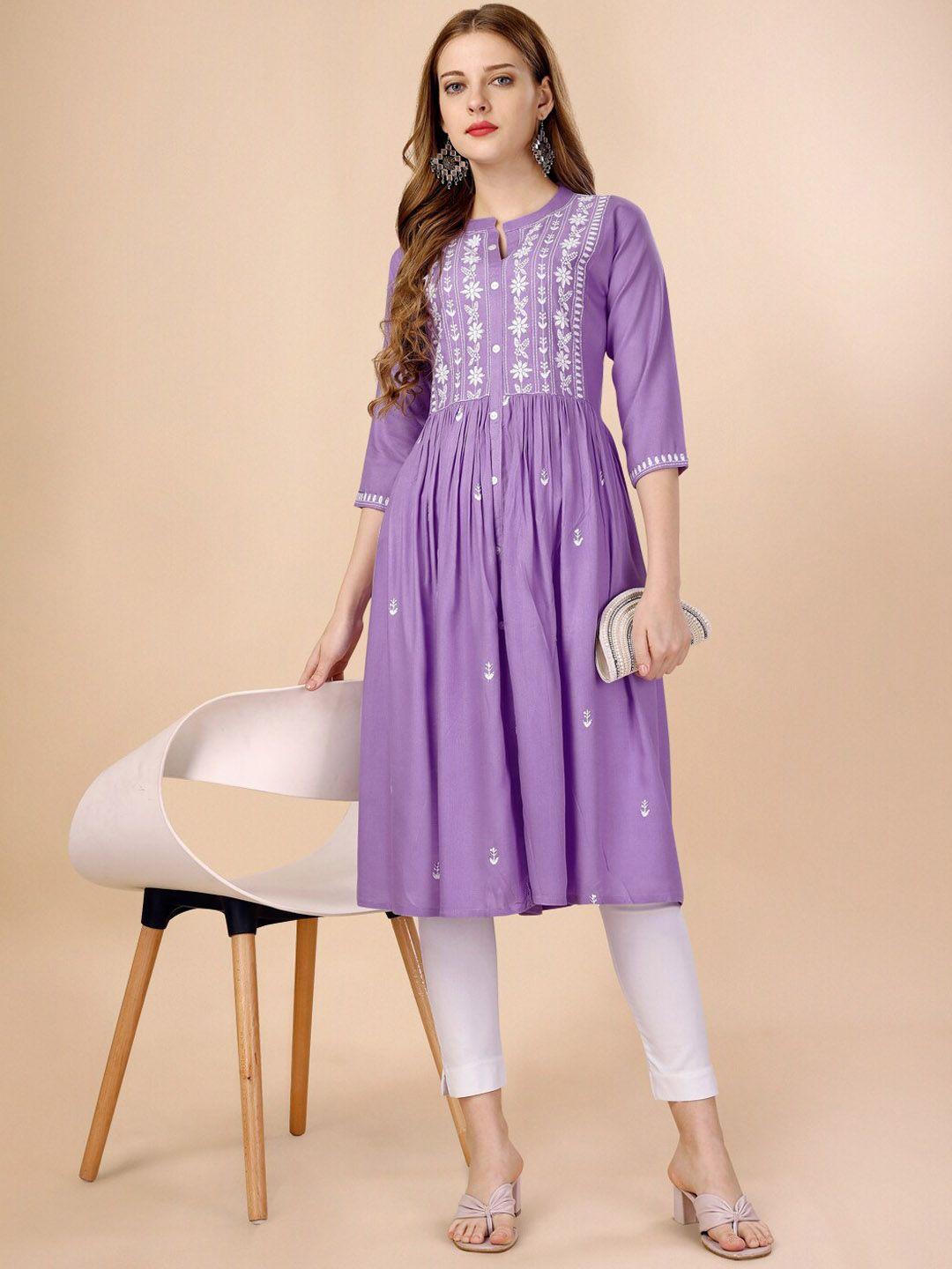 goroly ethnic motifs printed thread work kurta