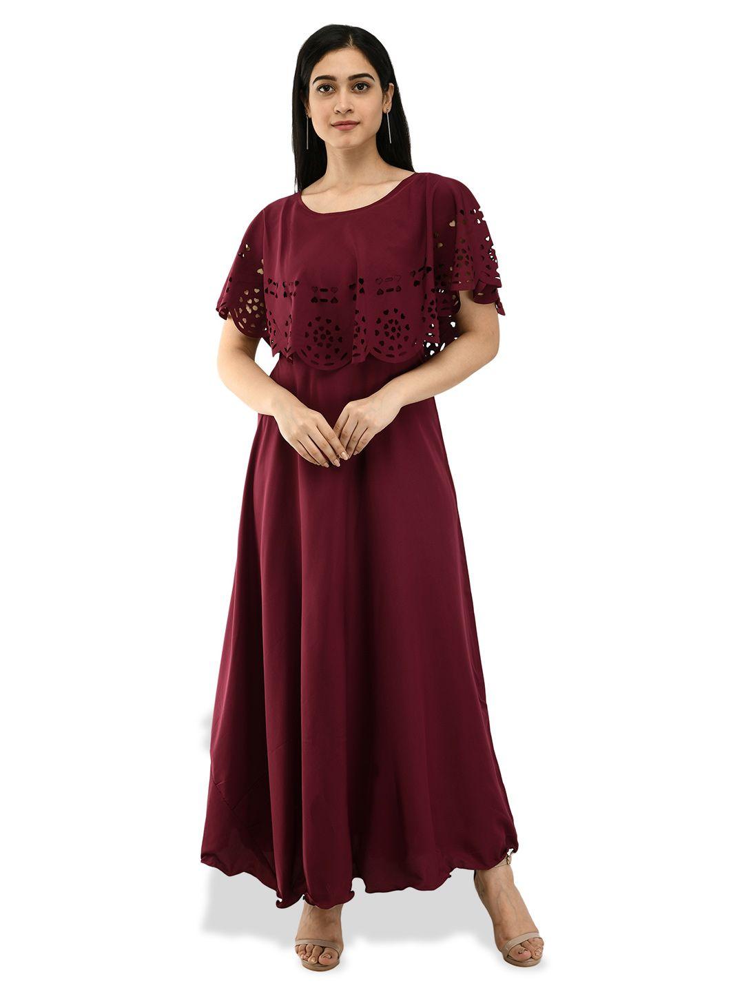 oceanista self design cape sleeves gathered maxi dress