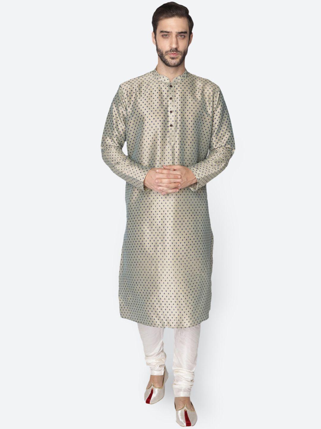 namaskar floral printed mandarin collar kurta