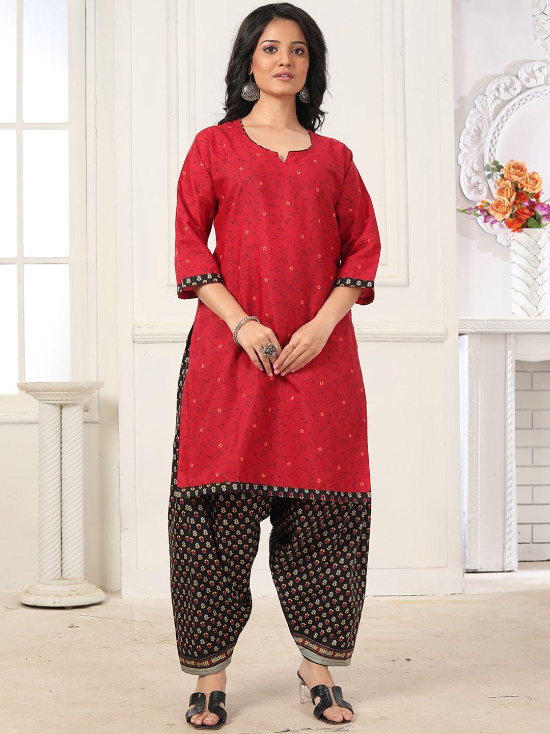 kalini floral printed kurta with patiala & dupatta