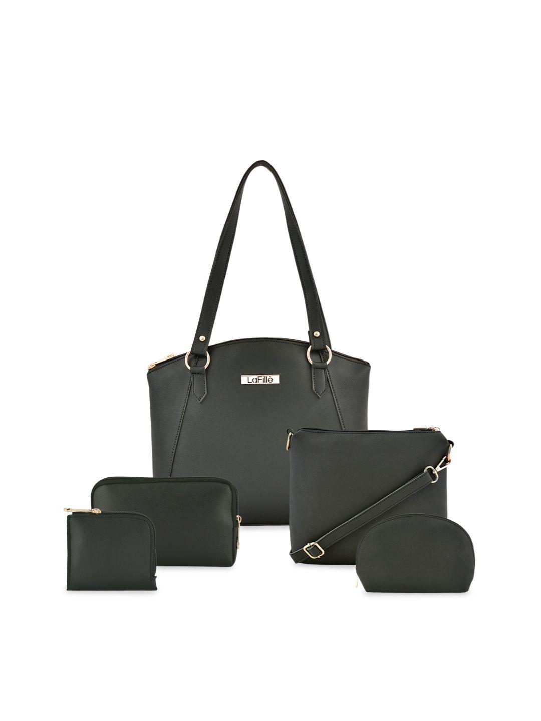 lafille set of 5 textured structured shoulder bag