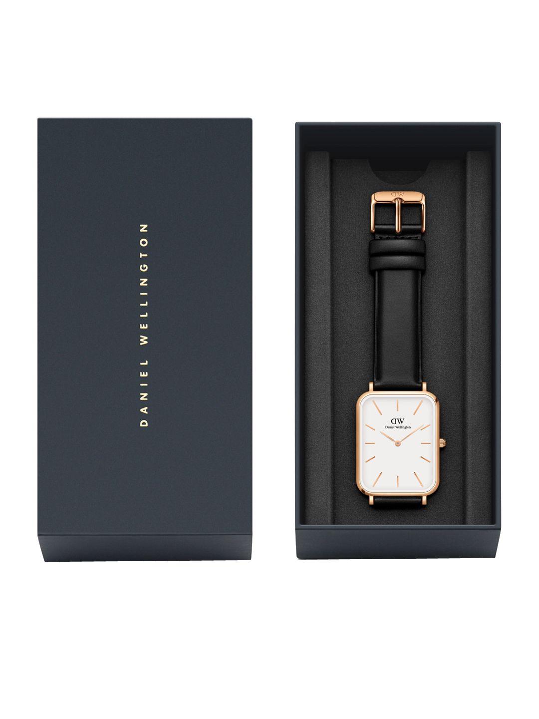 daniel wellington women quadro leather straps formal analogue watch dw00100450