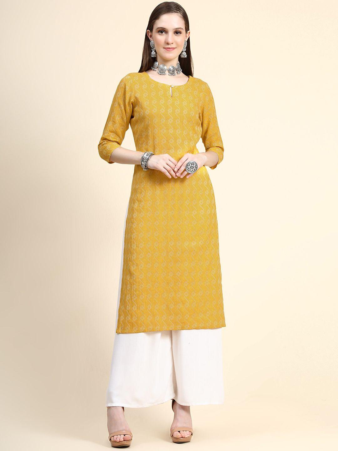 here&now geometric printed straight pure cotton kurta