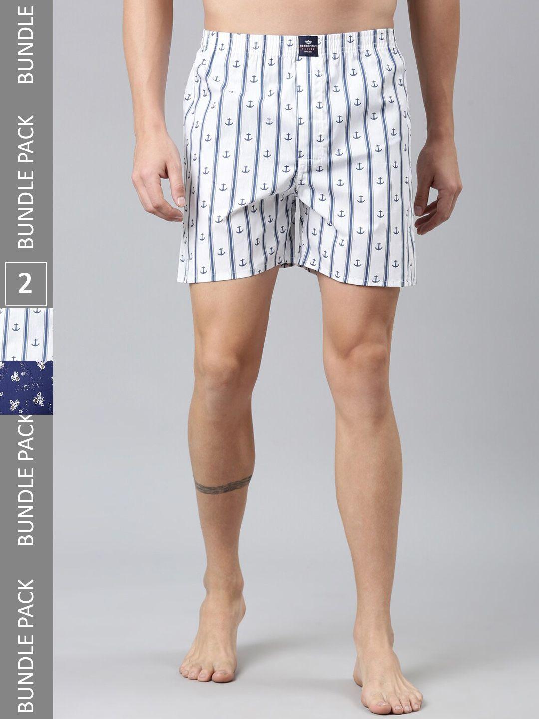 metronaut pack of 2 conversational printed pure cotton boxers mb2p039