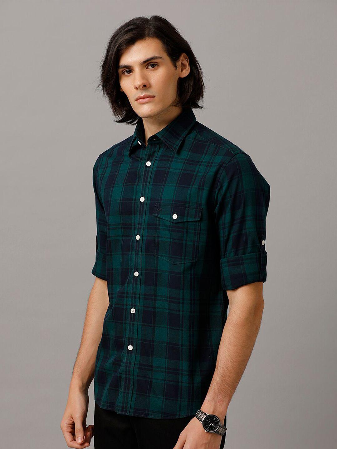 aldeno comfort tartan checked pure cotton casual shirt