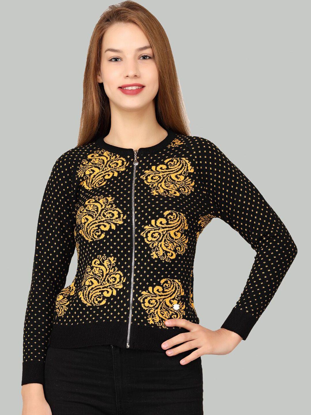 la-vita ethnic motifs printed woollen cardigan