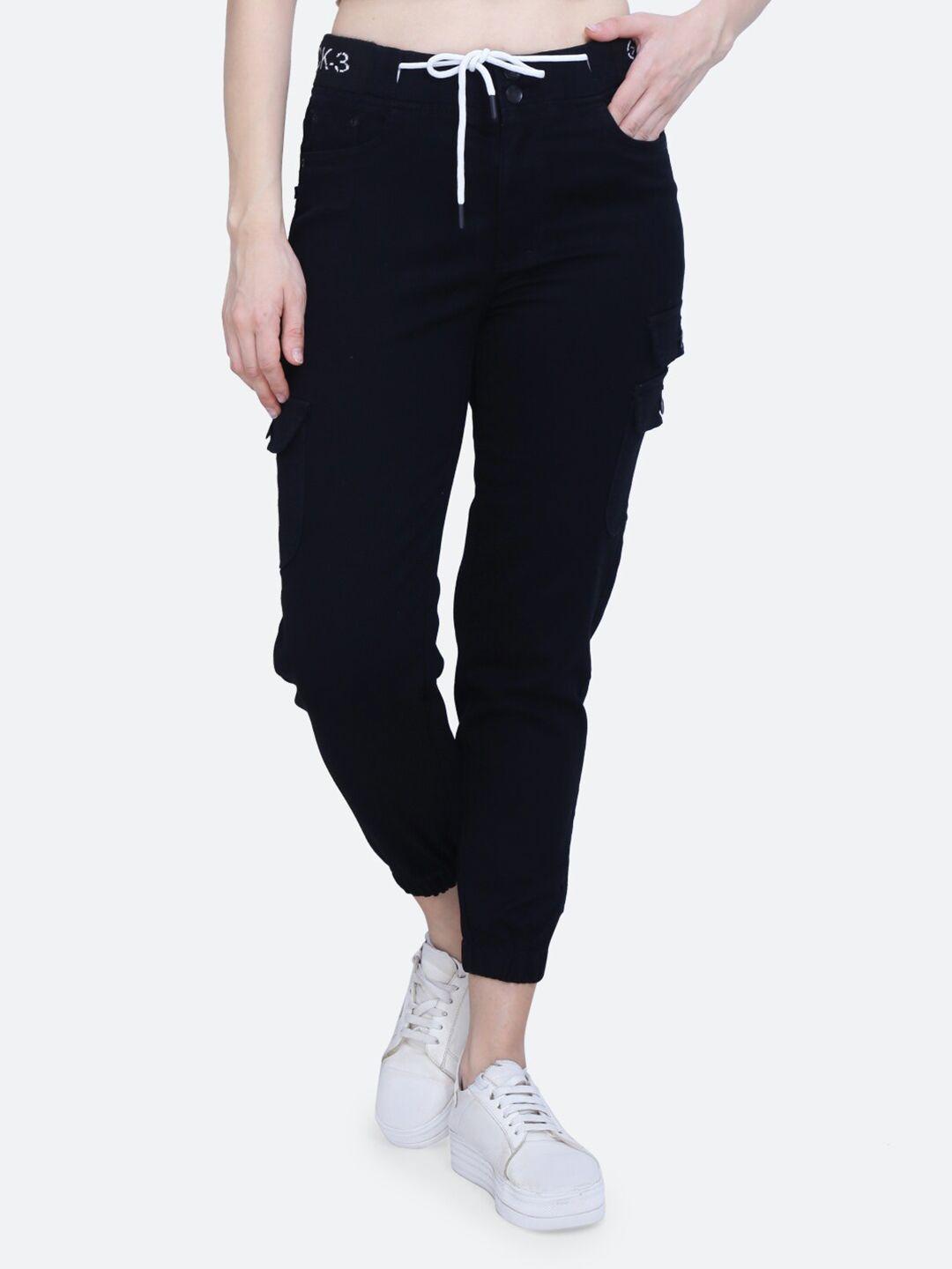 fck-3 women mid rise clean look stretchable jogger