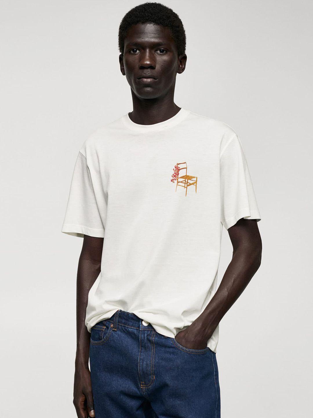 adriana eskenazi x mango man typography printed pure cotton t-shirt