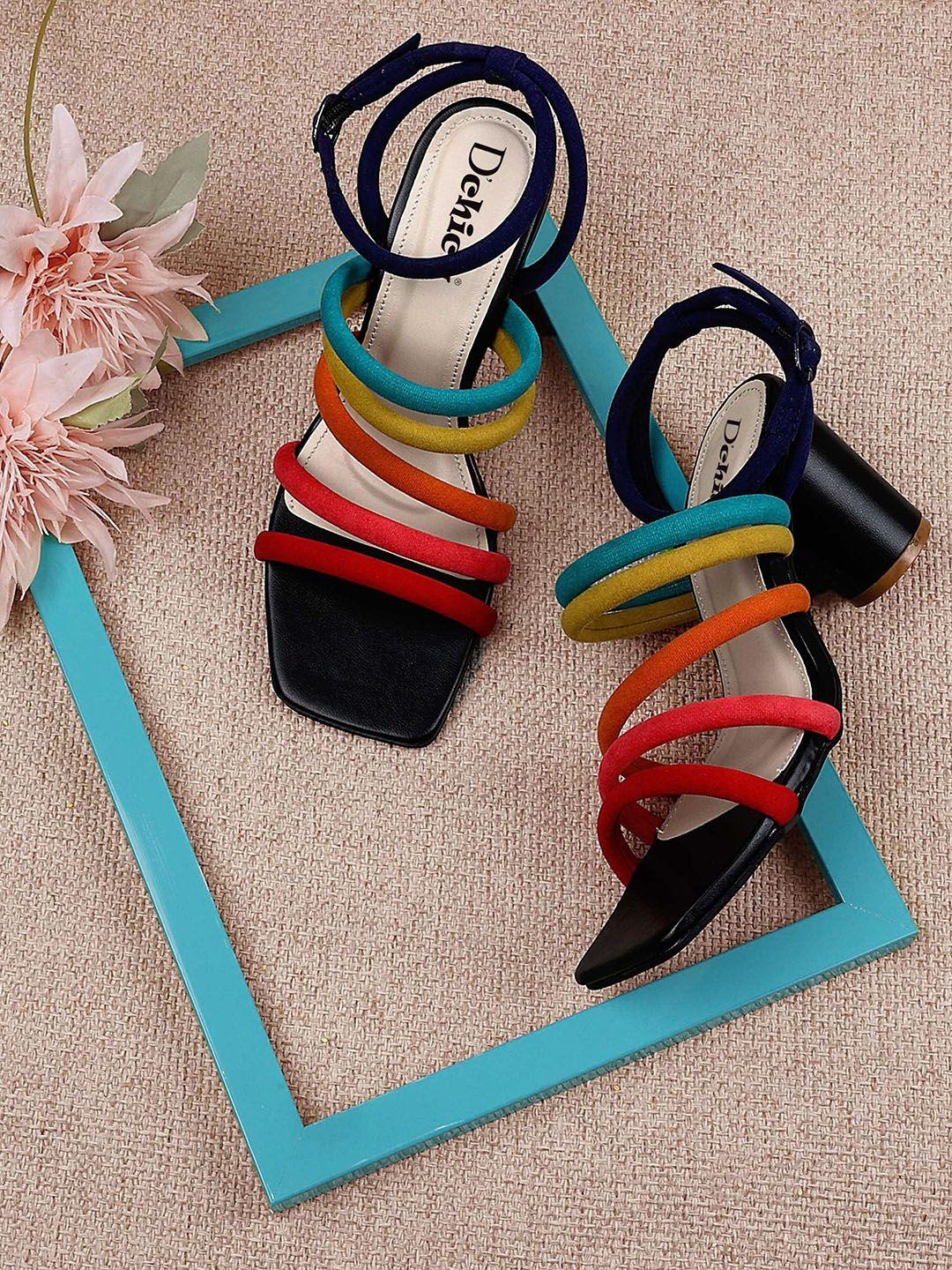 dchica strappy open toe block heels