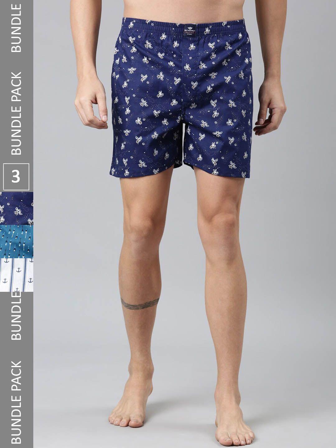 metronaut pack of 3 printed pure cotton boxers mb3p062