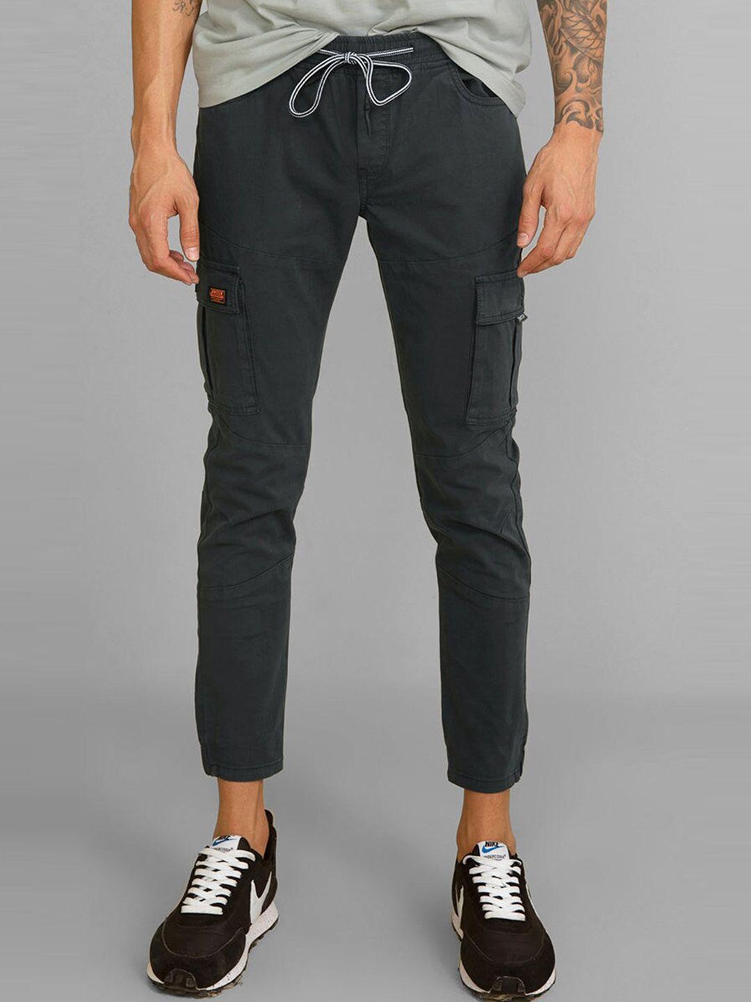 snitch grey smart mid rise cotton cargos