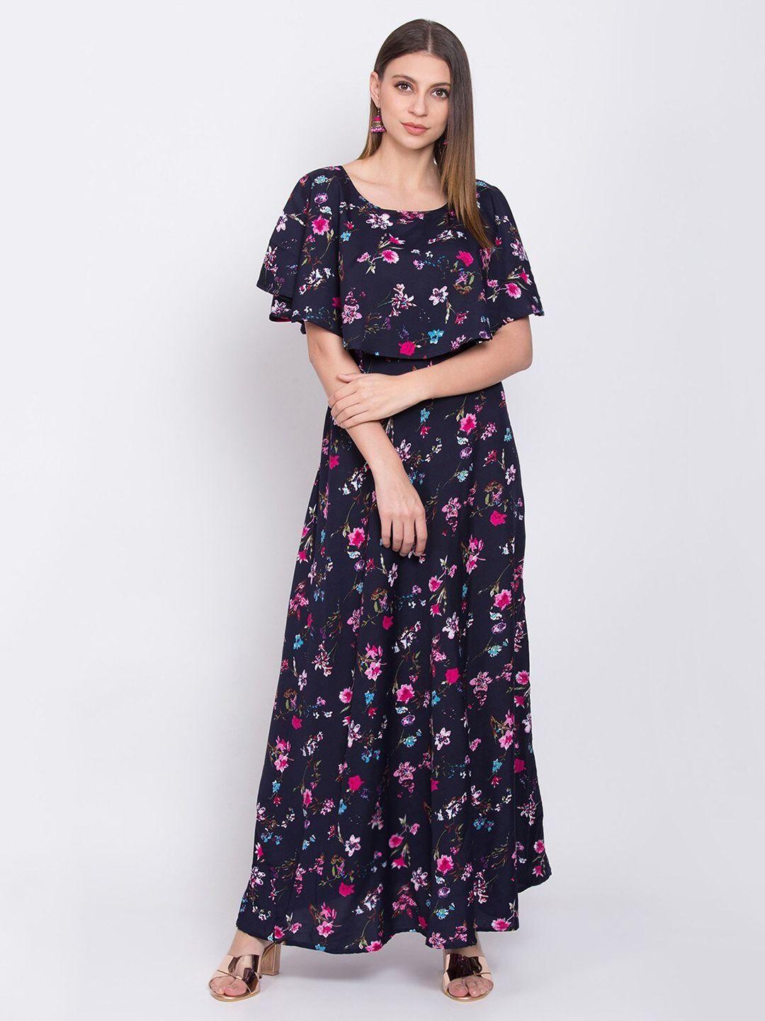 oceanista floral printed cape sleeves maxi dress