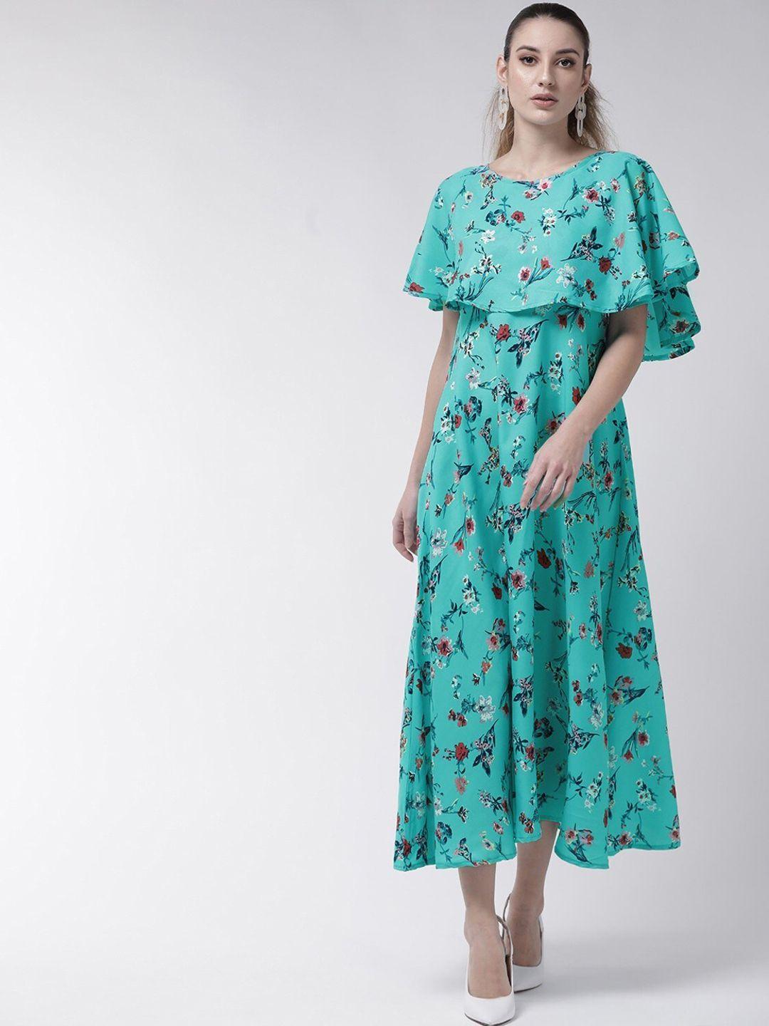 oceanista floral printed cape sleeves a-line dress