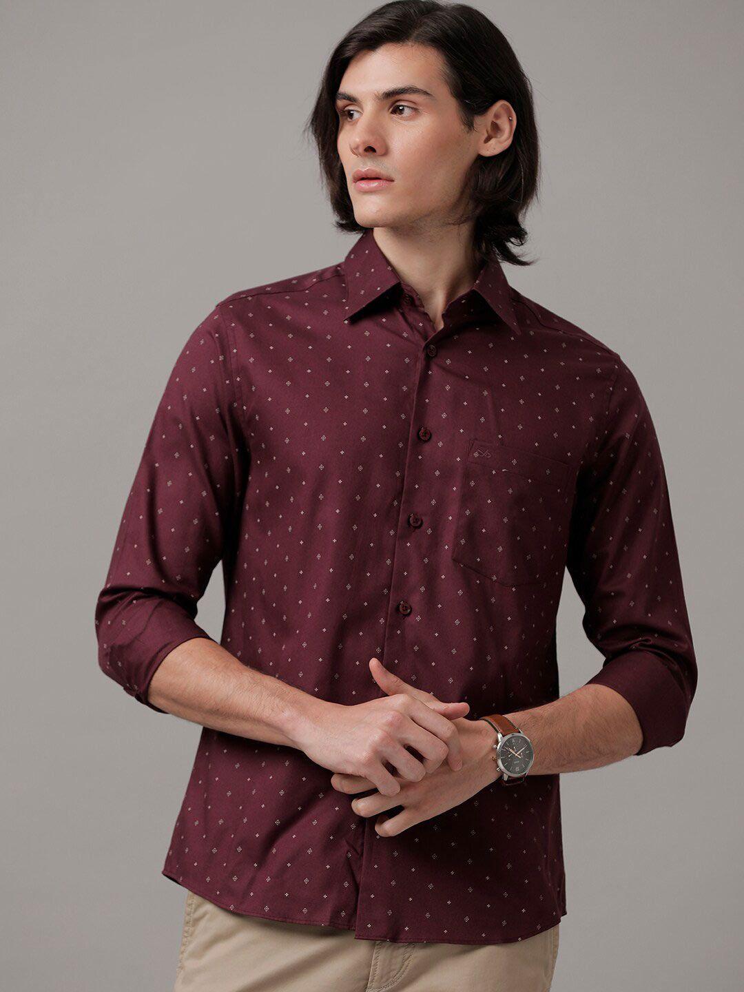 aldeno comfort micro ditsy printed pure cotton casual shirt