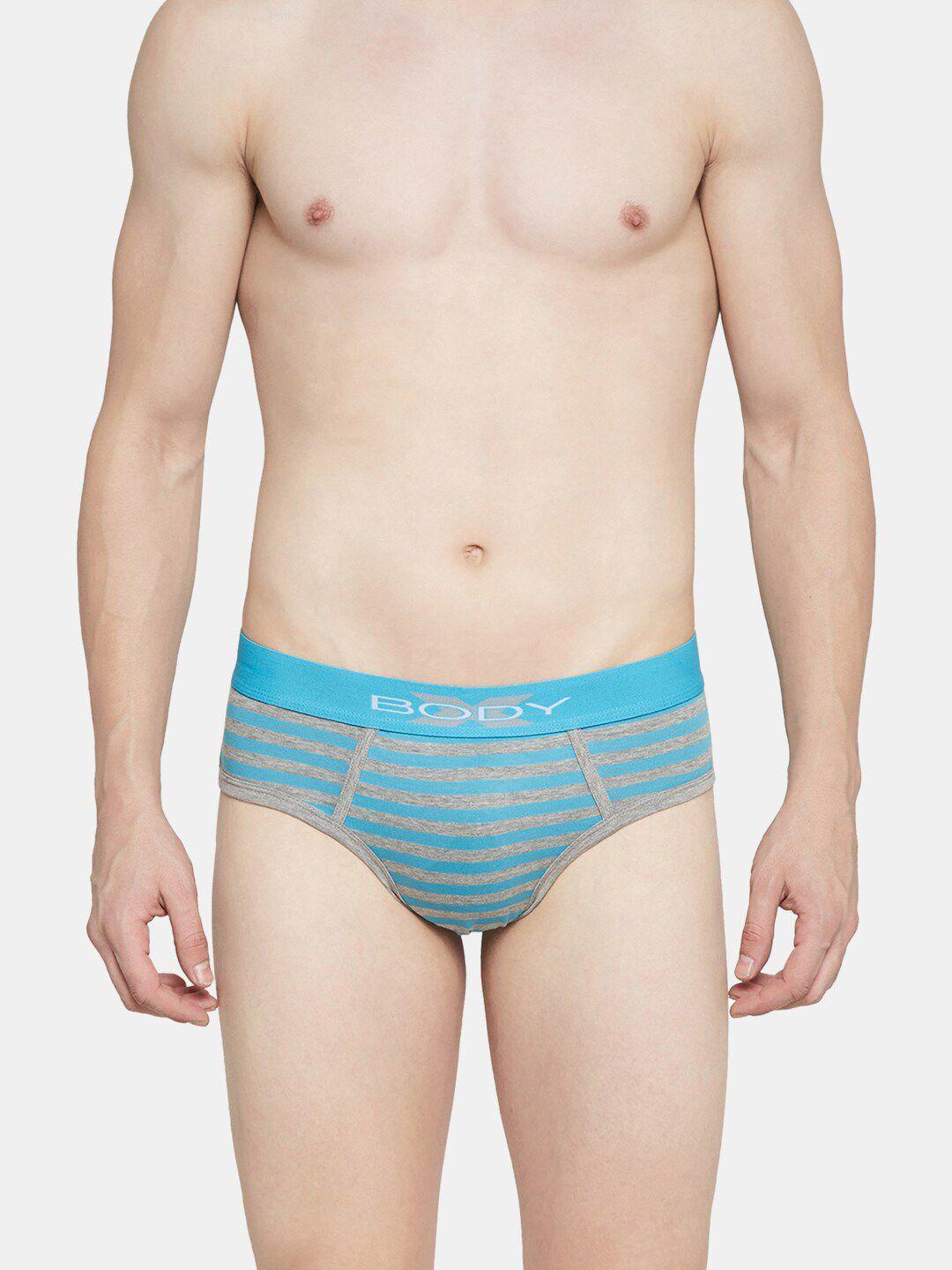 bodyx striped low rise basic briefs bx03b-turq-stripe-s