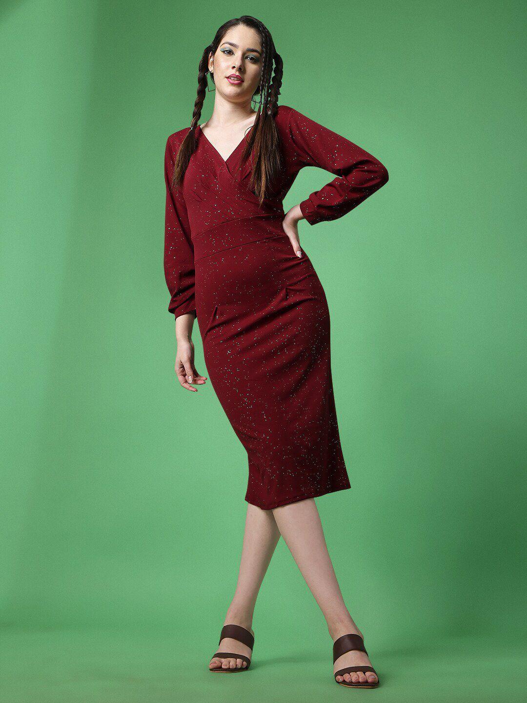 baesd red sheath midi dress