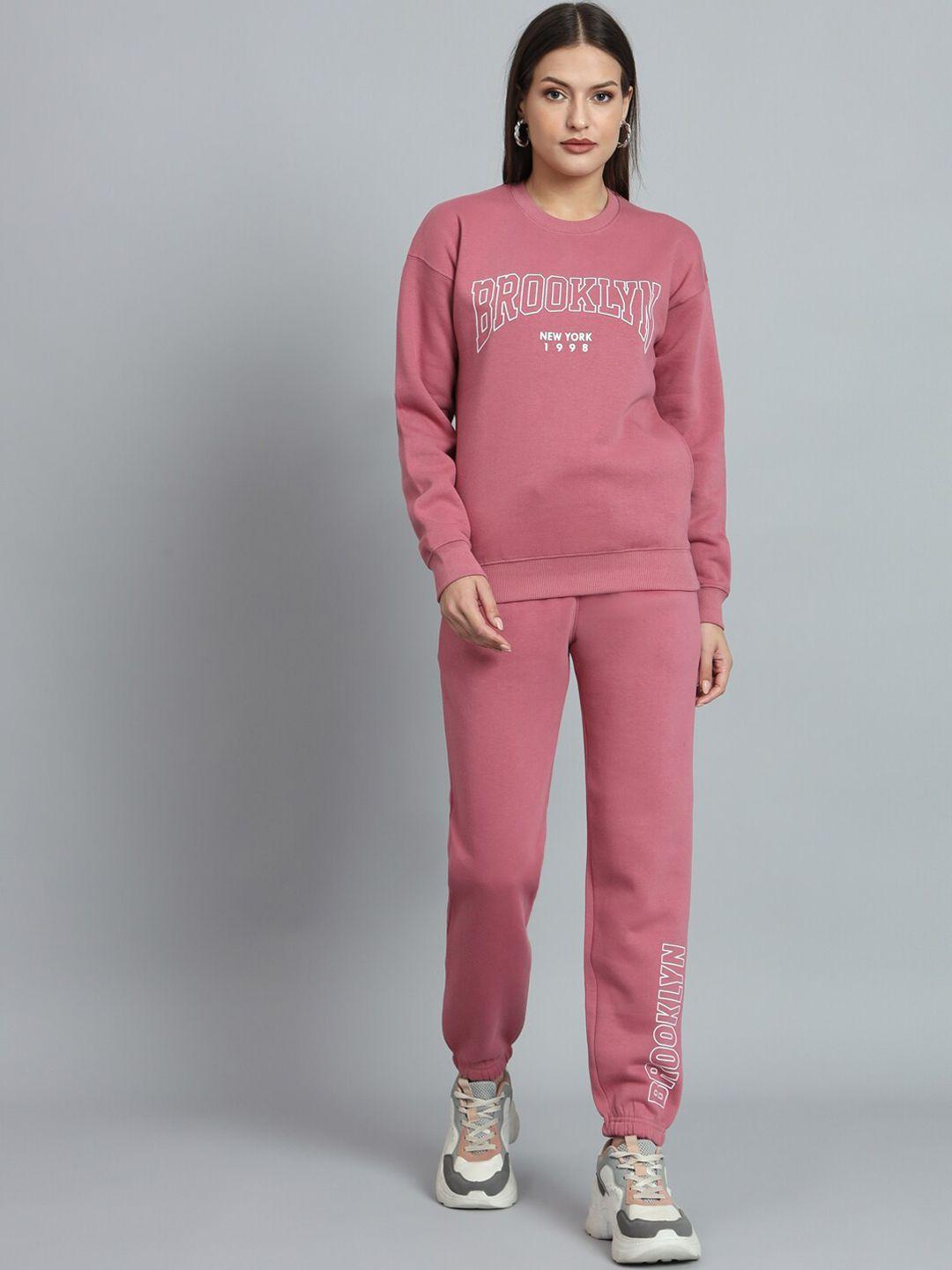 anti culture  typography printed fleece tracksuits