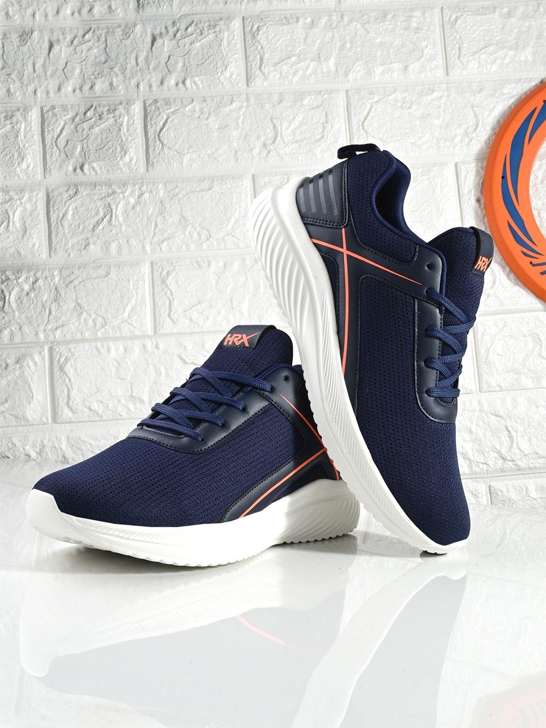 hrx by hrithik roshan men navy blue & white mesh memory foam running shoes