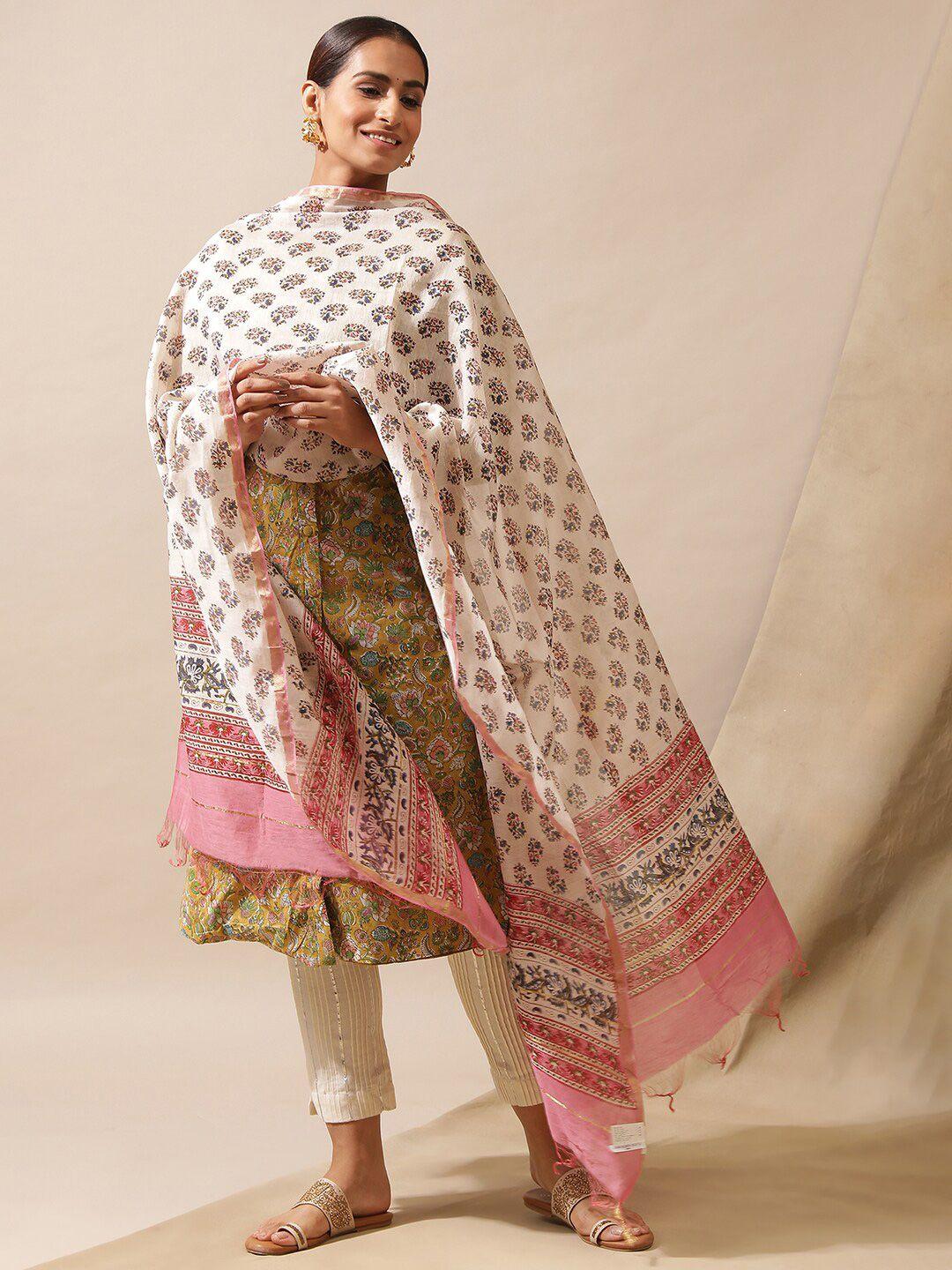 w the folksong collection ethnic motifs printed cotton dupatta