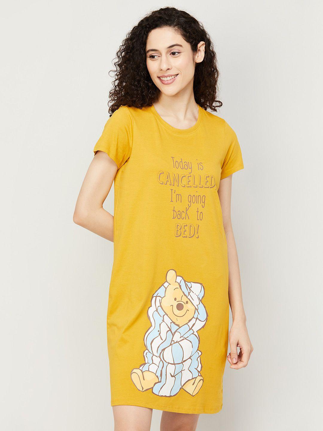 ginger by lifestyle typography printed pure cotton nightdress