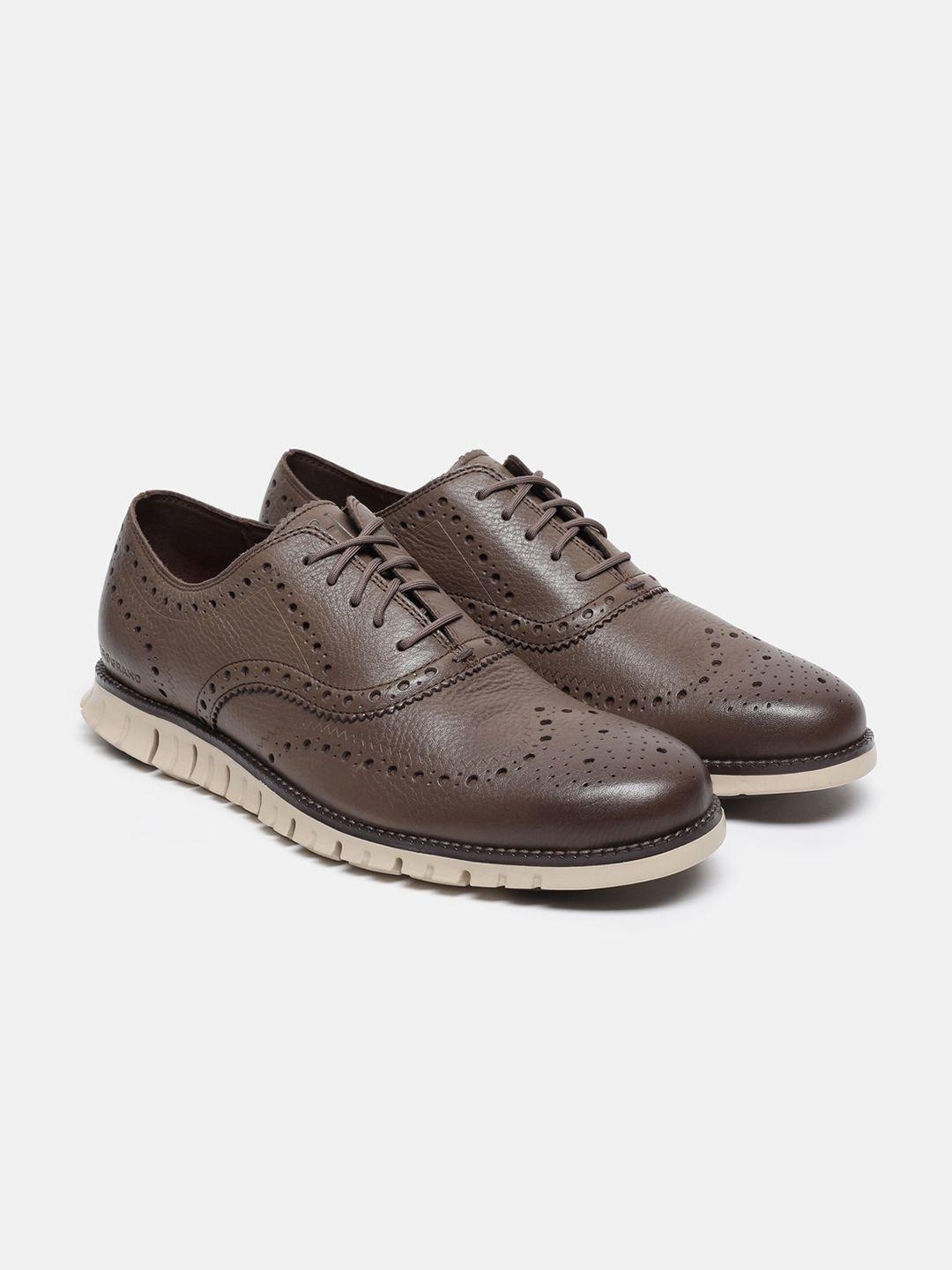 cole haan men perforated leather brogues