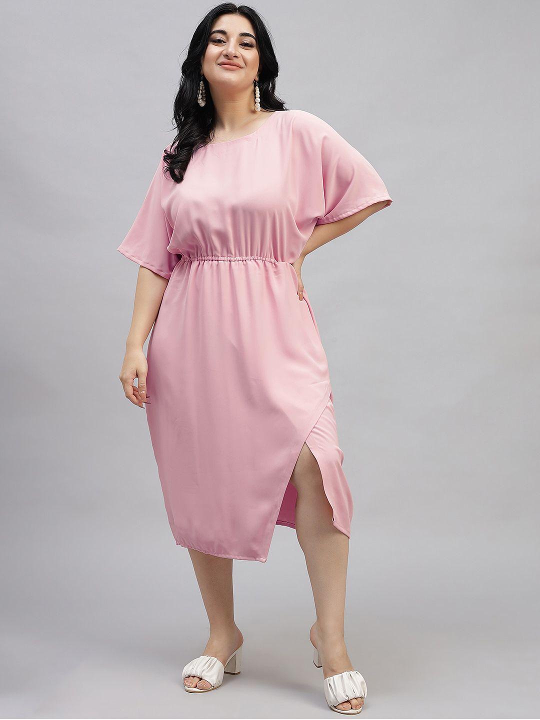 curvy lane plus size flared sleeve fit & flare midi dress