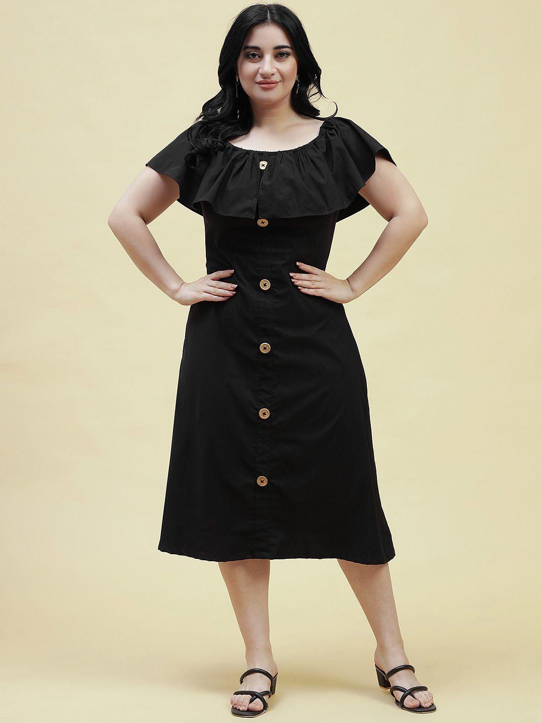 curvy lane plus size ruffled a-line midi dress