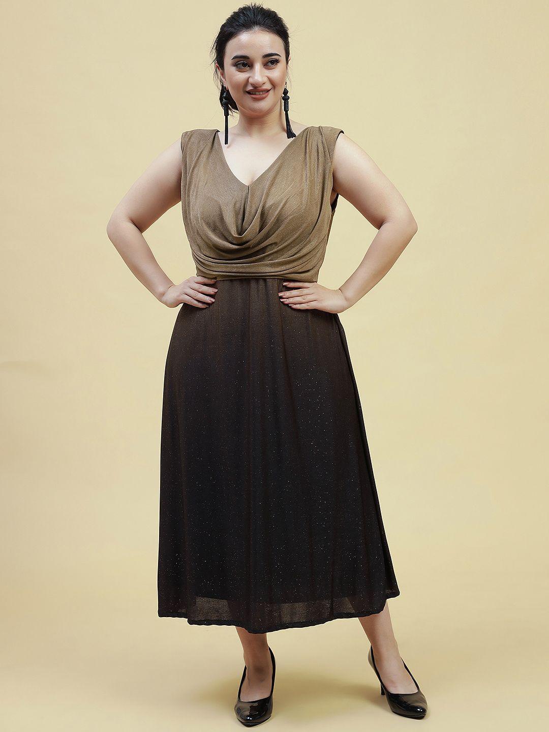 curvy lane v-neck a-line midi dress