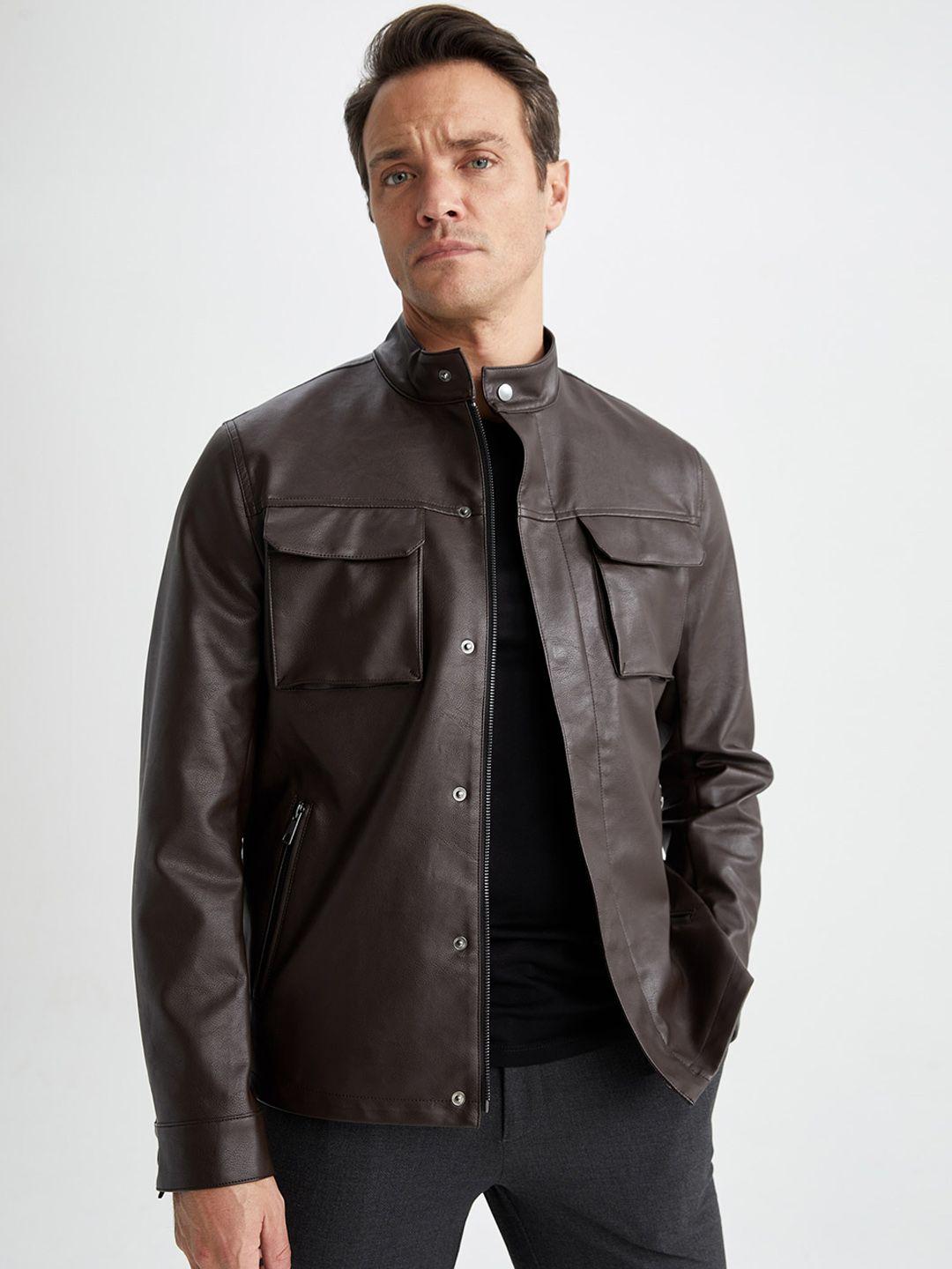 defacto mock collar biker jacket