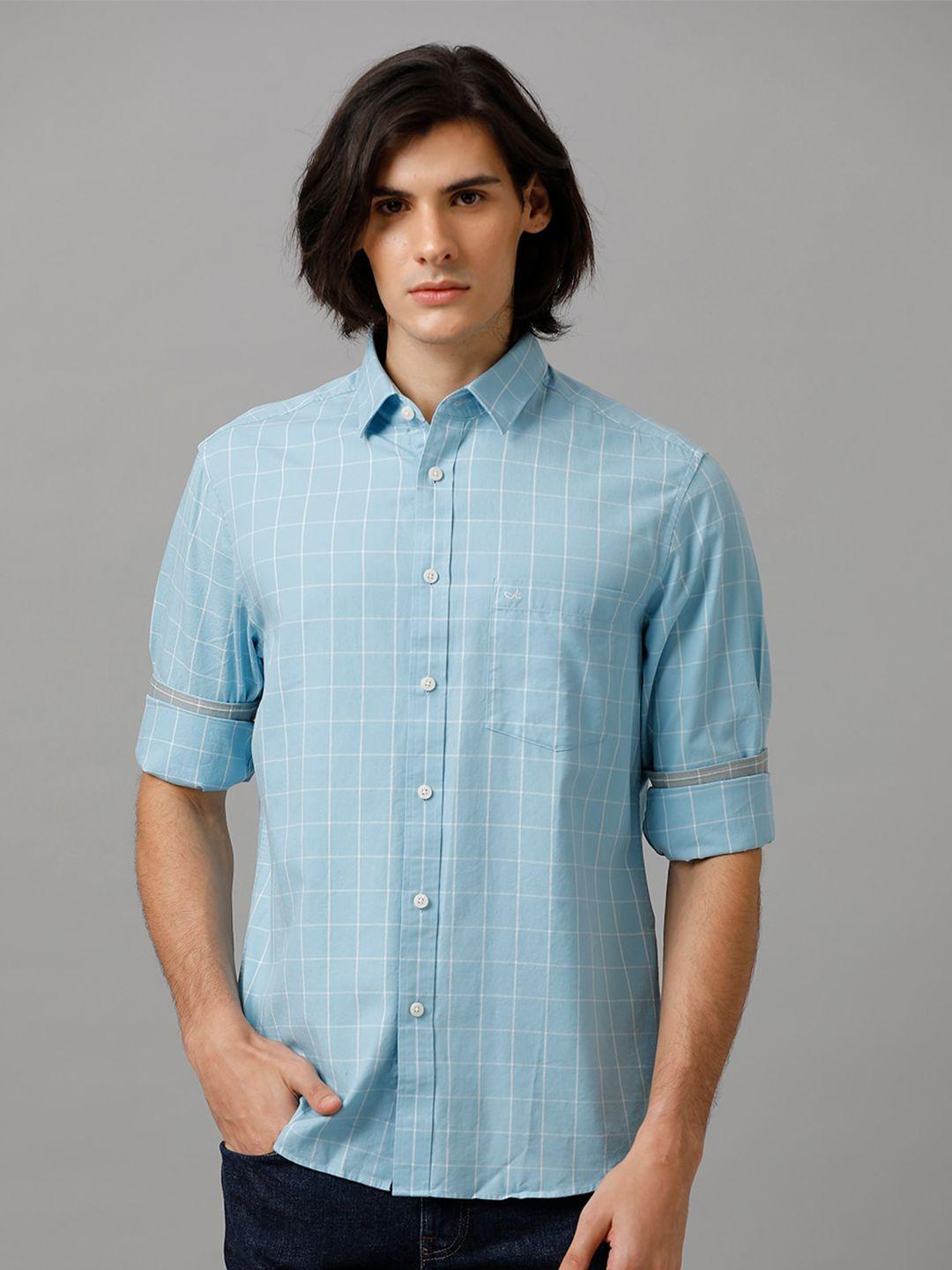 aldeno comfort fit buffalo checked casual pure cotton shirt