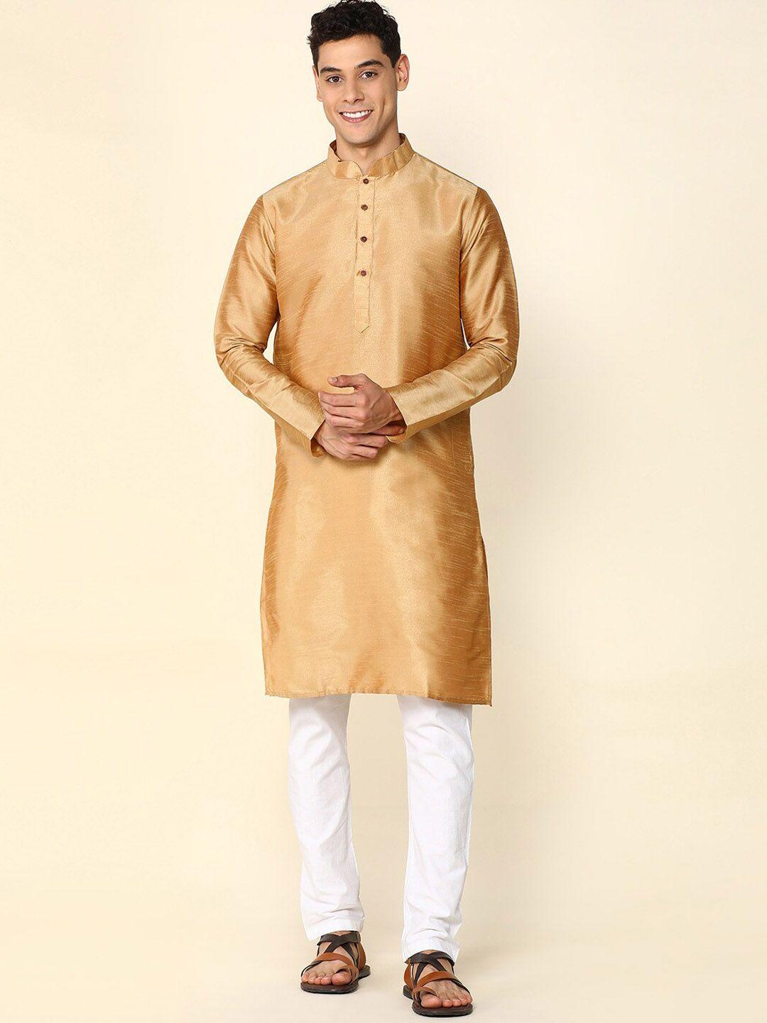 anubhutee mandarin collar straight kurta with pyjamas