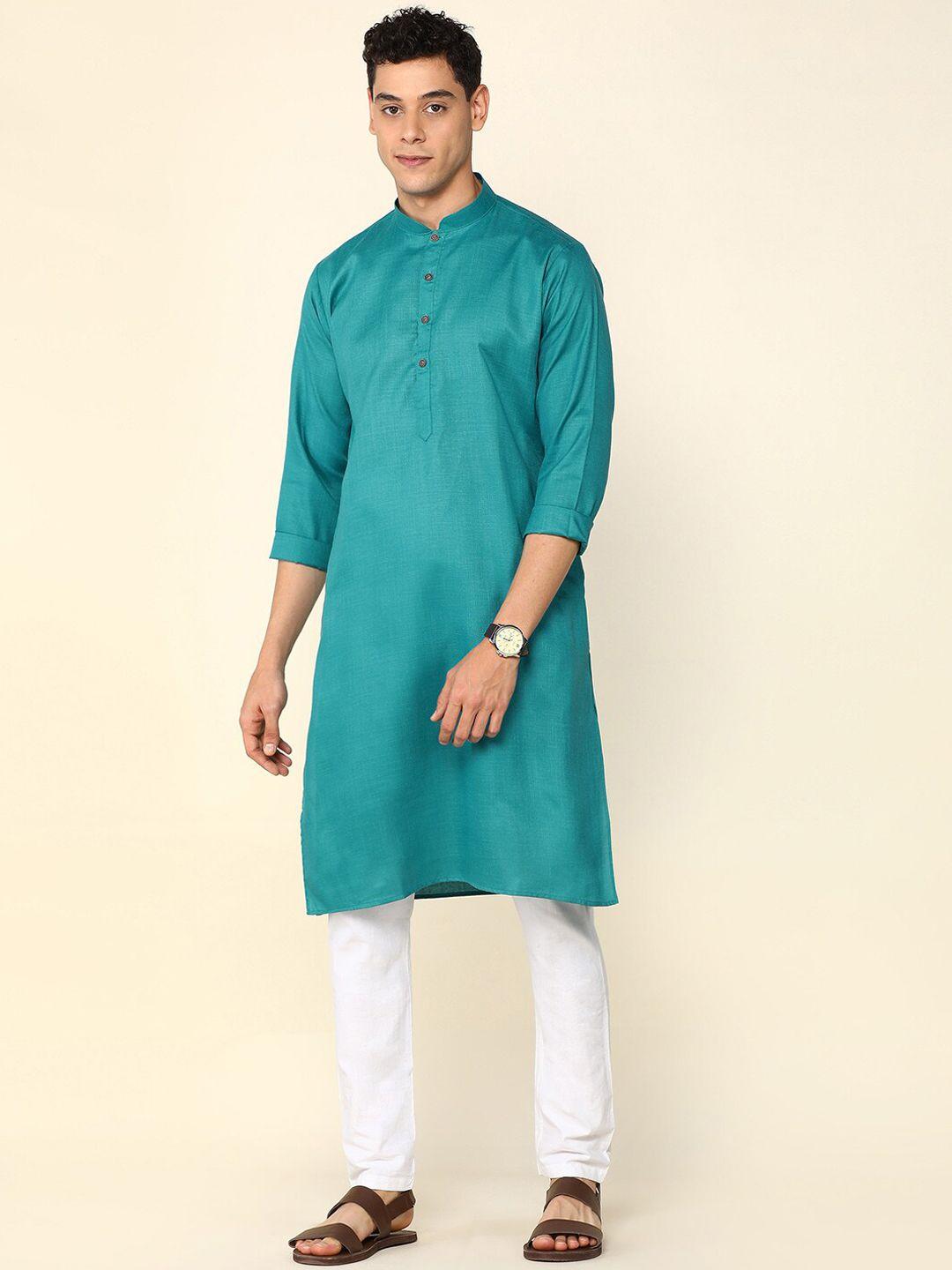 anubhutee mandarin collar straight kurta with pyjamas