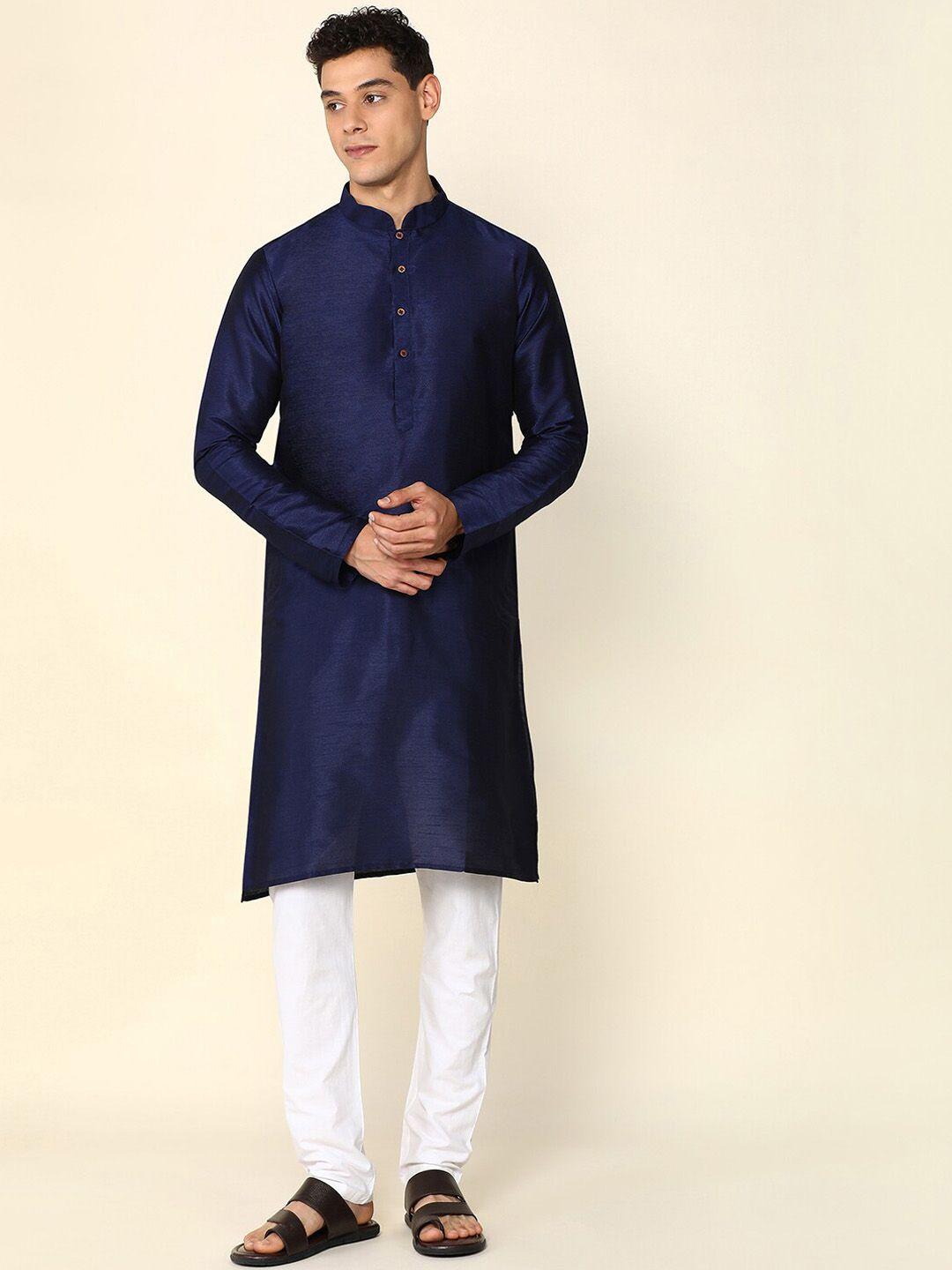 anubhutee mandarin collar straight kurta with pyjamas