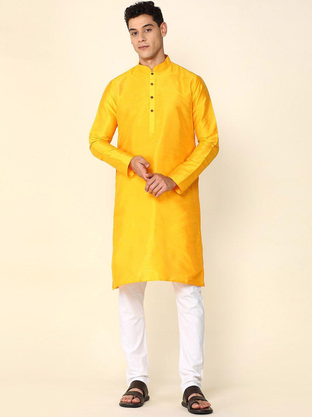 anubhutee mandarin collar straight kurta with pyjamas