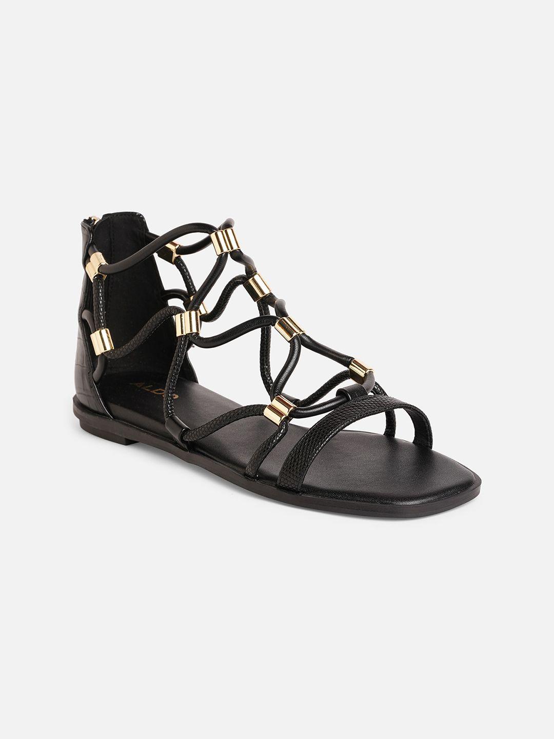 aldo textured strappy open toe gladiators