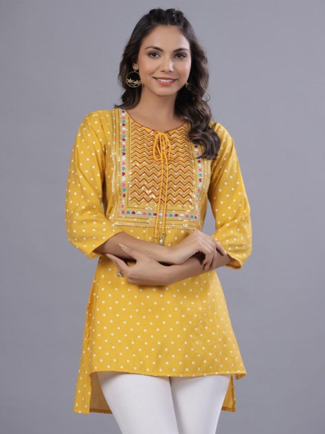 juniper embroidered high-low kurti