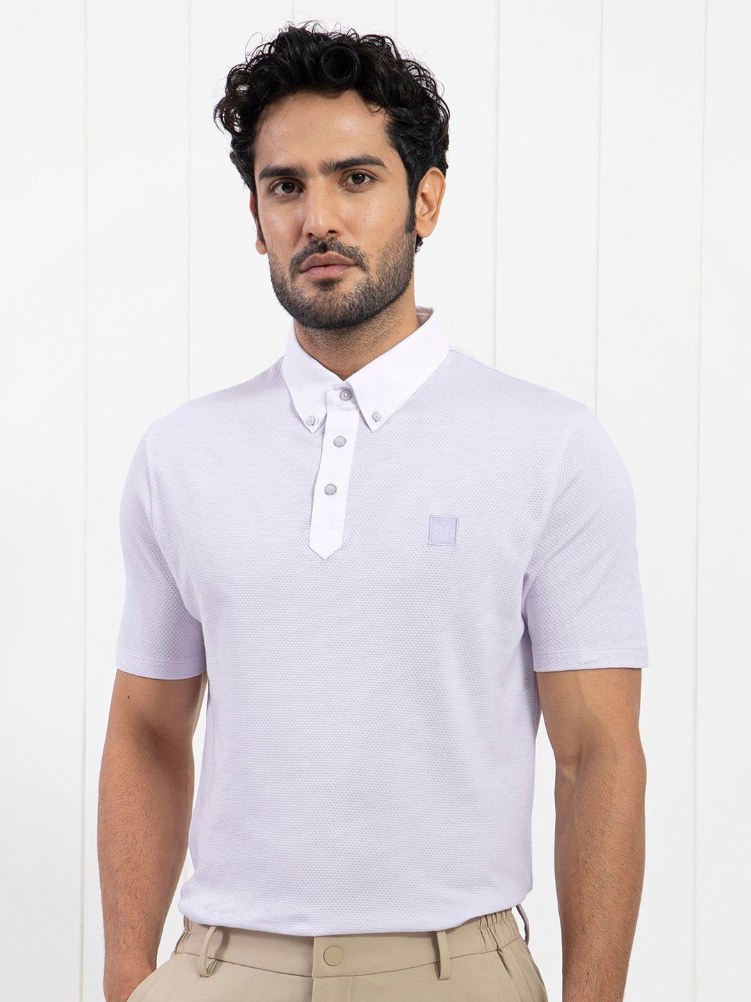 rare rabbit polo collar slim fit cotton t-shirt