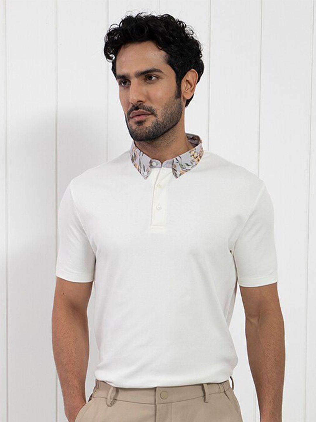 rare rabbit  polo collar cotton slim fit t-shirt