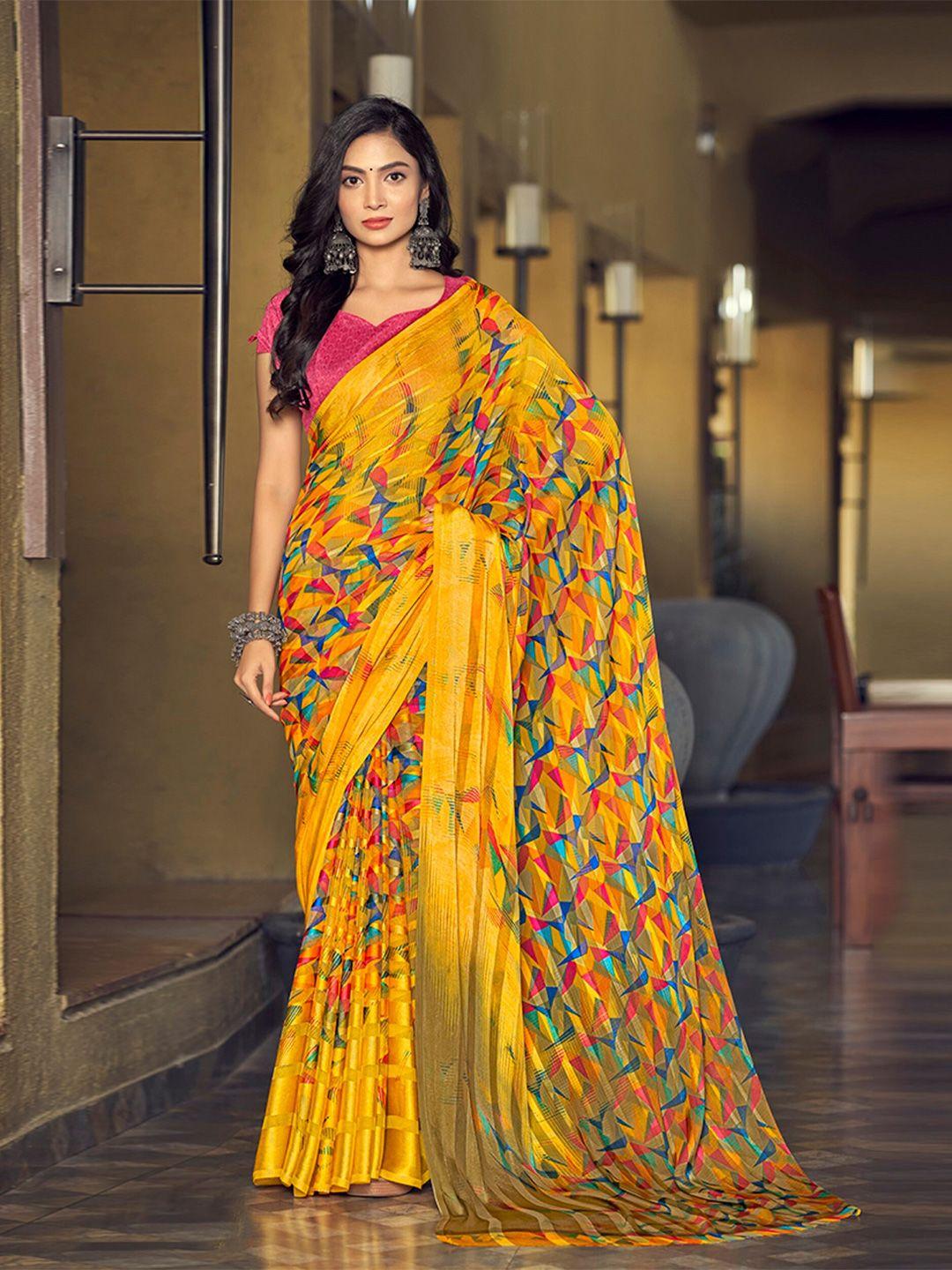 mitera geometric printed saree