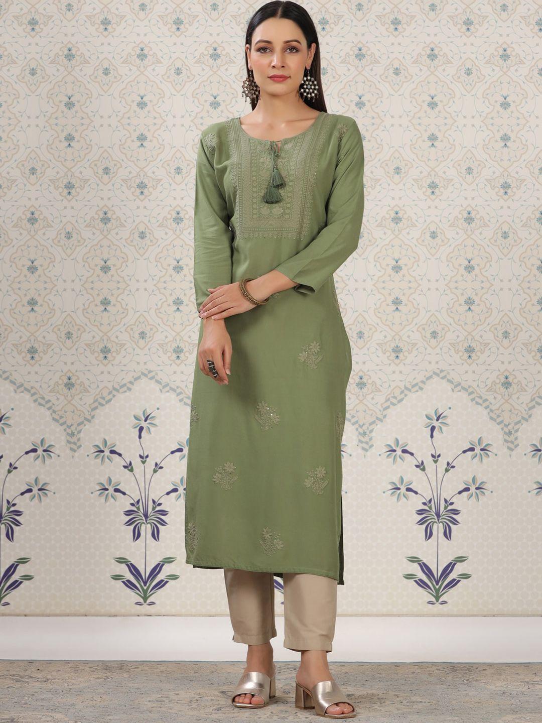 ode by house of pataudi ethnic motifs embroidered kurta