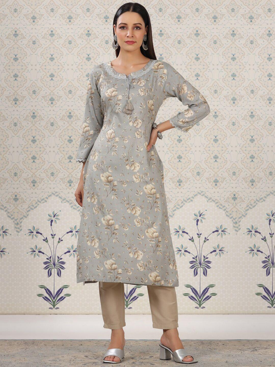 ode by house of pataudi floral printed kurta