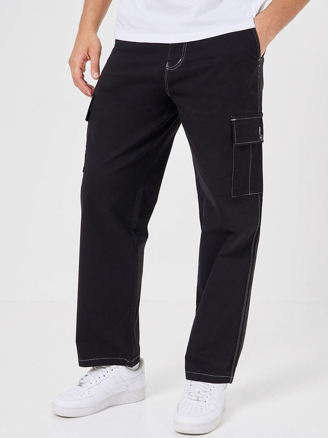 styli men pure cotton relaxed-fit track pants