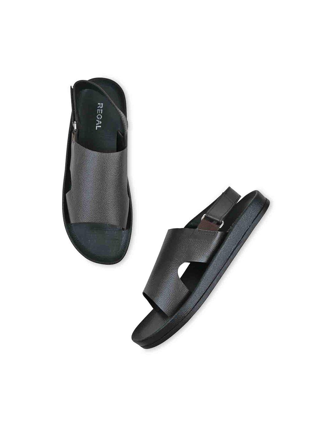 regal men leather comfort sandals with velcro closure