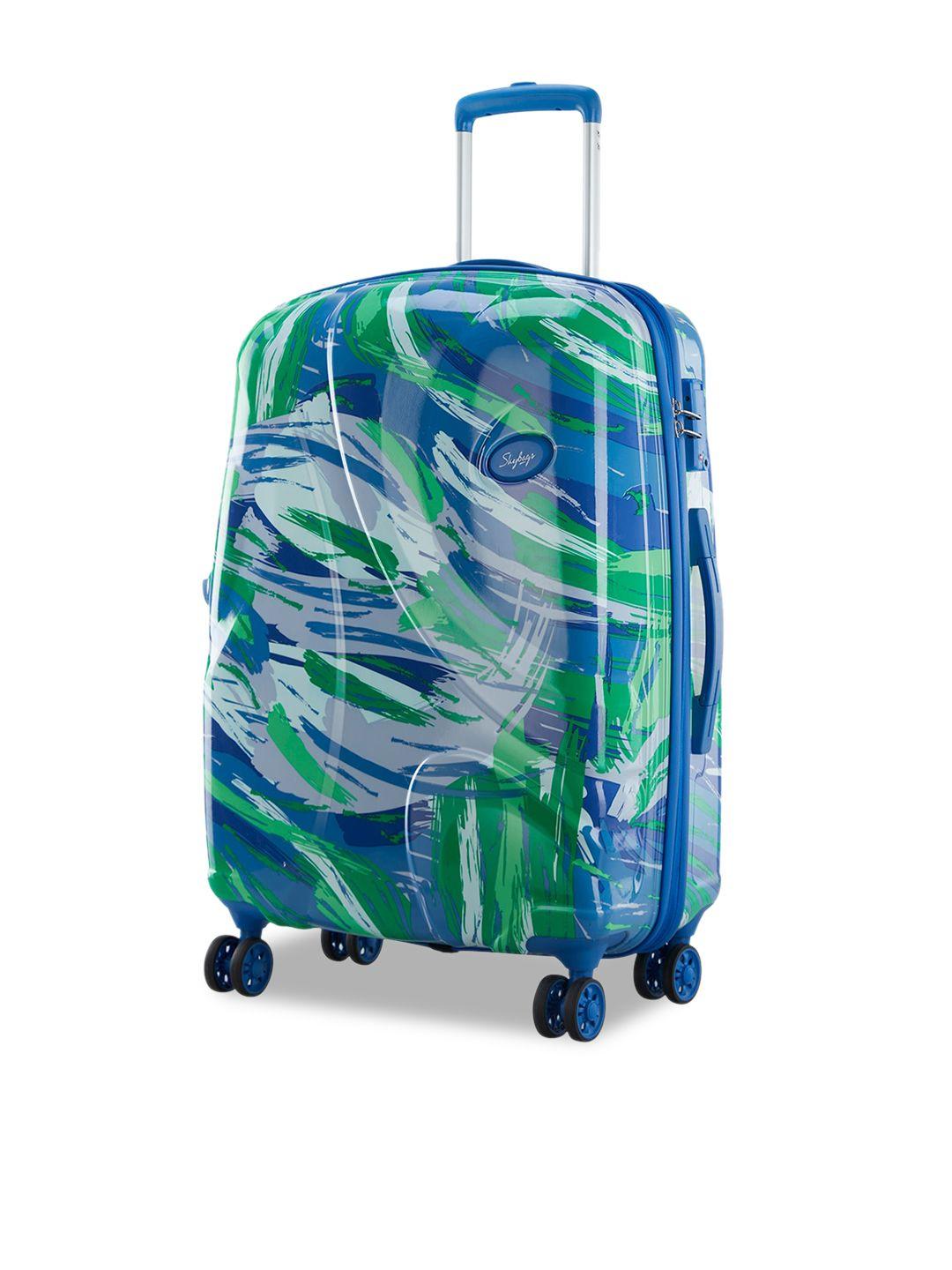 skybags unisex printed hard-sided large trolley bag